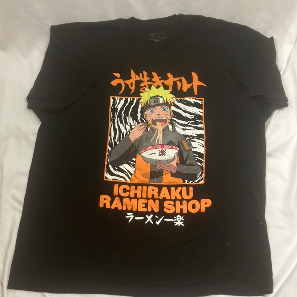 Naruto Ichiraku Ramen Shop black graphic R-Shirt mens 2XL